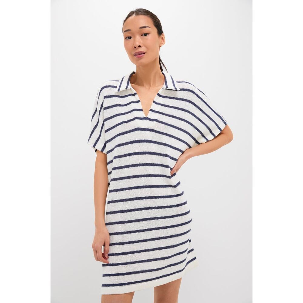 POMANDER PLACE French Stripe Maren Mini Polo Dress Size M/L NWT